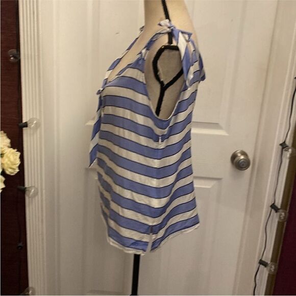 Escada Blue and White Striped Tank Top, L - Picture 3 of 7